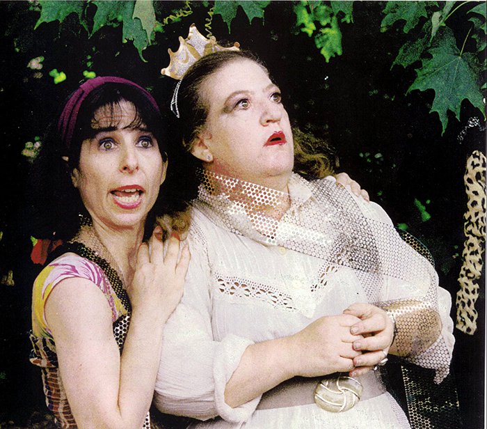 Lois Kagan Mingus and Joanie Fritz Zosike in
				the Magical Castle of Now