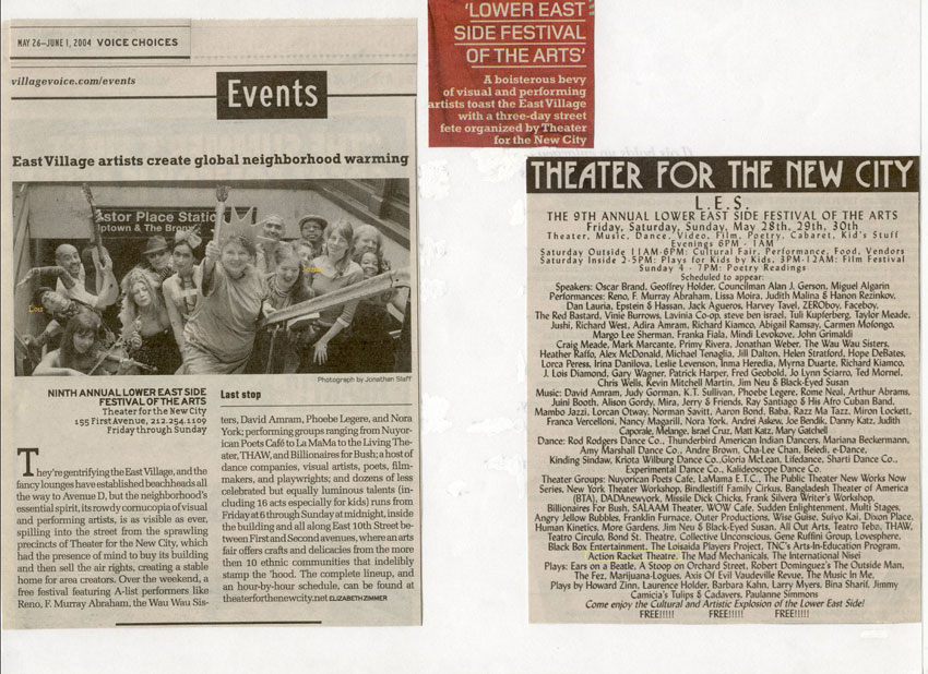 Action Racket Theatre: Lower East Side Festival—Village Voice 2004